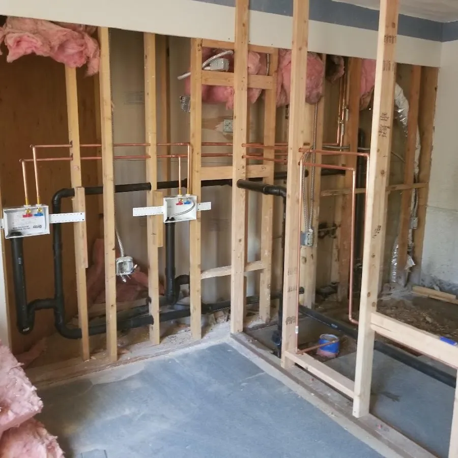 Copper pipe rough-in and plumbing installation in Odenton